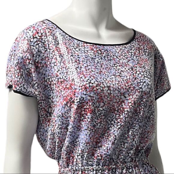 DKNY Print Clear Sequin Short Sleeve Dress - Picture 2 of 5